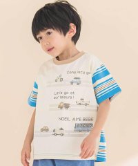 Noeil aime BeBe/ボーダー切り替え車プリント半袖Tシャツ(80~120cm)/508009334