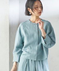SHIPS WOMEN/SHIPS Primary Navy Label:麻 レーヨン ノーカラー 羽織/508020819