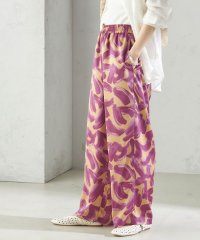 SHIPS WOMEN/〈手洗い可能〉サテン プリント ドロスト パンツ/508020820