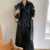 Forcement/フォースメント Forcement 洗練された印象に。フェイクレザーロングコート/508021366