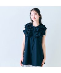Audie a Muses/共生地リボンモチーフノースリーブブラウス/508021403