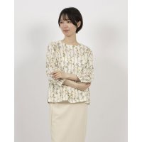 BRODIAEA/ブローディア BRODIAEA ボタニカル柄ブラウス 7分袖 総柄プルオーバー 【日本製】/508021450