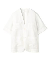GALERIE VIE/リブコンビフレンチリネン ハーフスリーブジャケット/508022002