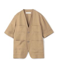 GALERIE VIE/リブコンビフレンチリネン ハーフスリーブジャケット/508022002