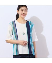 MISSEL/マルチストライプ ドッキングTシャツ/508022082