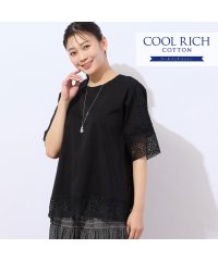 MISSEL/COOL RICH COTTON レースコンビTシャツ/508022083