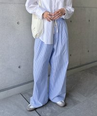 and　Me.../アンドミー andme ストライプ イージー ワイド パンツ/508022944