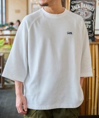 SUNNY SMITH/サニースミス Sunny Smith ピグメントワッフル ラグランロゴ刺繍Tシャツ/508022988