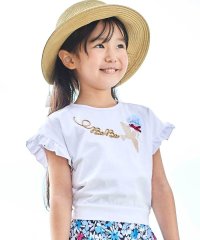 BeBe/コード刺しゅうロゴ小鳥天竺フレンチスリーブTシャツ(90~160cm)/507983853