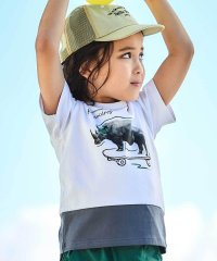 BeBe/バイカラーアニマルプリント天竺半袖Tシャツ(80~140cm)/507983861