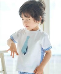 BeBe/ネクタイプリントブロード切替半袖Tシャツ(80~90cm)/507983871