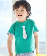 BeBe/ネクタイプリントブロード切替半袖Tシャツ(80~90cm)/507983871