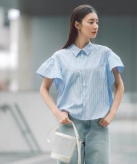 NATURAL BEAUTY BASIC/ステッチフリルスリーブシャツ/508013120