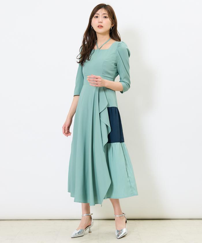 【新品】ワンピース(グリーン) 楽天市場】グリーン（素材（生地・毛糸）デニム）（ワンピース