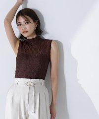 NATURAL BEAUTY BASIC/ハイネックシアーレースノースリーブカットソー/508020635