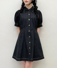 F.i.n.t/フィント F i.n.t 楽天ガールズアワード 【モデル着用商品】 【2サイズ展開】リボンタイ付きパフスリーブデニムワンピース【洗える】/508023081