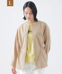 TRANS WORK(L)/【L】【はっ水】【ウォッシャブル】T/Cタッサーノーカラーブルゾン/508001248