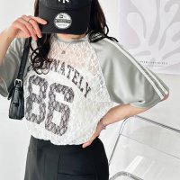 GeeRA/ジーラ GeeRA 《FIRSTMOODコラボ》レース切替ナンバーロゴTシャツ/508027206