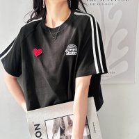 GeeRA/ジーラ GeeRA 《FIRSTMOODコラボ》ハート刺しゅうラインTシャツ/508027210