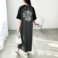 GeeRA/ジーラ GeeRA 《FIRSTMOODコラボ》ラグラン配色プリントTシャツワンピース/508027214