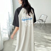 GeeRA/ジーラ GeeRA 《FIRSTMOODコラボ》ラグラン配色プリントTシャツワンピース/508027214