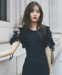 tocco closet/トッコクローゼット tocco closet リボン付きシフォンプリーツフリル切り替えリブニットワンピース/508027221