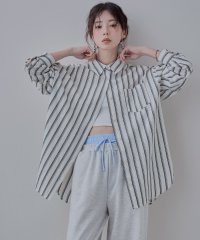 etoll./エトル etoll. コットンストライプ柄オーバーシャツ/508027558