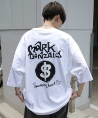 Mark Gonzales/マークゴンザレス Mark Gonzales フロント/バックプリント ワンポイント刺繍 ビックシルエットTシャツ ユニセックス/508027814