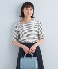 green label relaxing/アシンメトリーネック ポンチ 5分袖 プルオーバー カットソー/508028391