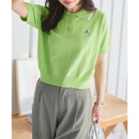KOBE LETTUCE/コウベレタス KOBE LETTUCE 胸元刺繍バイカラーポロニットトップス [N1170]/508028644