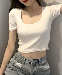 RIFF/リフ Riff UネックカラーTシャツ カットソー Tシャツ トップス シンプル ベーシック 半袖 無地/507152776