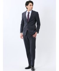 TAKA-Q/タカキュー TAKA－Q ストレッチウォッシャブル レギュラーフィット 2ボタン2ピーススーツ チェック紺/508030168
