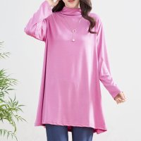 REAL STYLE/リアルスタイル REAL STYLE カットソー レディース 長袖 チュニック ロング ボトルネック 40代 50代 60代 体型カバー ゆったり 大きいサイズ/508030791