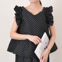 REAL STYLE/リアルスタイル REAL STYLE トップス レディース 春 夏 セットアップ フォーマル オケージョン ベスト ブラウス Vネック ラウンドネック フレア /508030808