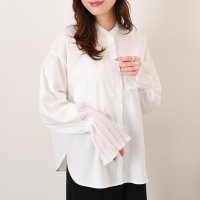 REAL STYLE/リアルスタイル REAL STYLE ブラウス レディース 長袖 白 黒 オフィス フリル シャツ トップス おしゃれ フォーマル 春 夏 秋 冬 薄手 襟なし/508030833