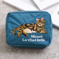 REAL STYLE/リアルスタイル REAL STYLE ポーチ 小物入れ レディース ミニポーチ アニマル 刺繍 シュナウザー 小さめ 軽い 撥水 マチ付き 小物 化粧ポーチ ネ/508030871
