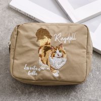 REAL STYLE/リアルスタイル REAL STYLE ポーチ 小物入れ レディース ミニポーチ アニマル 刺繍 シュナウザー 小さめ 軽い 撥水 マチ付き 小物 化粧ポーチ ネ/508030871
