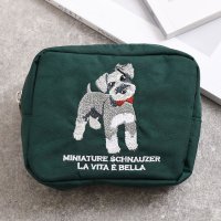 REAL STYLE/リアルスタイル REAL STYLE ポーチ 小物入れ レディース ミニポーチ アニマル 刺繍 シュナウザー 小さめ 軽い 撥水 マチ付き 小物 化粧ポーチ ネ/508030871