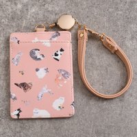 REAL STYLE/リアルスタイル REAL STYLE パスケース レディース リール付き UCHINOKOKAMO 2 ネコ フラワー フェイクレザー 定期入れ icカード 通/508030873
