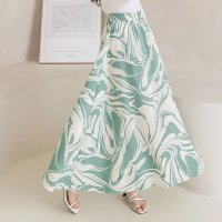 REAL STYLE/リアルスタイル REAL STYLE スカート マキシ ロング フレア 春 夏 秋 レディース ボトムス 膝下 Aライン マーブル柄 柄物 ウエストゴム おしゃ/508030878