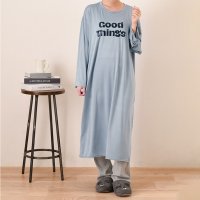 REAL STYLE/リアルスタイル REAL STYLE ワンピース レディース 長袖 春 夏 ロング ミモレ 膝下 部屋着 ルームウェア パジャマ 寝間着 Iライン 低身長 高身/508030884