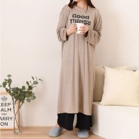 REAL STYLE/リアルスタイル REAL STYLE ワンピース レディース 長袖 春 夏 ロング ミモレ 膝下 部屋着 ルームウェア パジャマ 寝間着 Iライン 低身長 高身/508030884