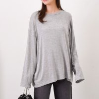 REAL STYLE/リアルスタイル REAL STYLE カットソー レディース 長袖 白 黒 大きいサイズ 春 夏 秋 ゆるてろ トップス ロンT ロンティー チュニック 無地 /508030896