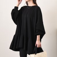 REAL STYLE/リアルスタイル REAL STYLE チュニック 長袖 春 カットソー スウェット ワンピース レディース きれいめ 大きいサイズ フレア フリル Aライン ト/508030897