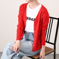 REAL STYLE/リアルスタイル REAL STYLE カーディガン レディース ニット 春 秋 黒 薄手 Vネック カラー 洗える 長袖 通勤 オフィス 学生 学校 事務 ビジ/508030901