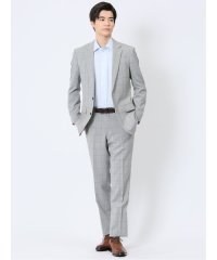 TAKA-Q/タカキュー TAKA－Q ストレッチウォッシャブル スリムフィット 2ボタン2ピーススーツ チェックライトグレー/508031063