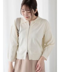 Te chichi TERRASSE/襟付きジップカーディガン/508031108