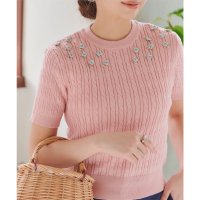 KOBE LETTUCE/コウベレタス KOBE LETTUCE 薔薇モチーフケーブルニットトップス [N1173]/508031902
