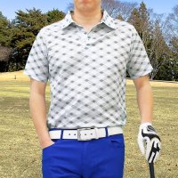 TopIsm/トップイズム TopIsm ゴルフ ポロシャツ メンズ ゴルフウェア 速乾ドライメッシュ ストレッチ 半袖 春夏 カモフラ 迷彩 総柄 千鳥格子 チェック 星ス/504691027
