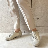 BLANC / BLEU/ブランブルー blanc/bleu 【日本製】【本革】【3E幅】つま先ゆったり オブリークトゥレースアップスニーカー/507088849